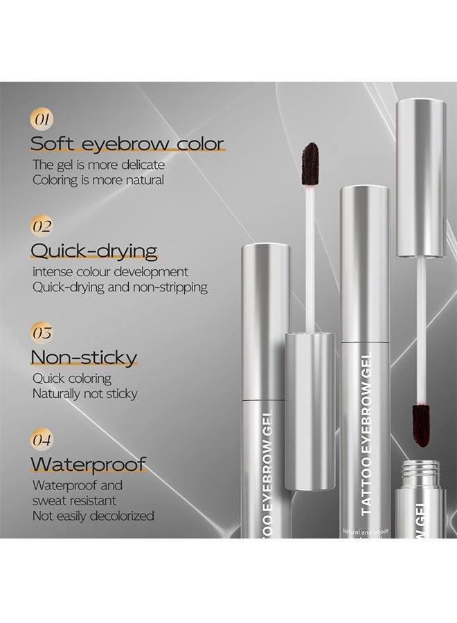 مايتشير جل تحديد الحواجب بالتاتو، صبغة تقشر لفترة طويلة وسهلة الاستخدام، صبغة تقشر تدوم 3 أيام، جل تحديد الحواجب بالتاتو مقاوم للماء وللتلطخ، صبغة تقشر #03 بني داكن مخملي - Image 4